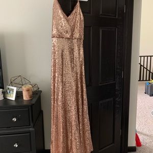 Revelry - Hazel sequin dress in rose gold size 6.